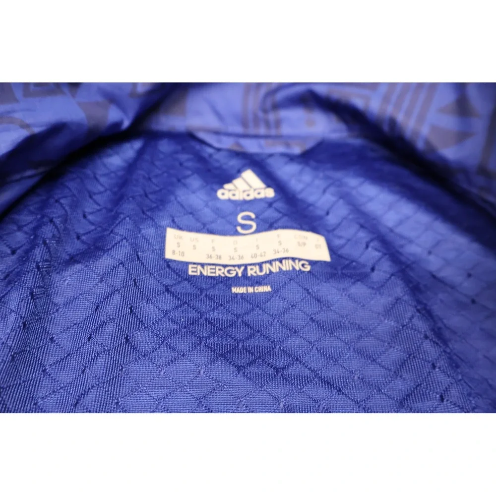Adidas Jacket Womens Small Blue Supernova Tokyo‎ Printed Running Wind Rain Track